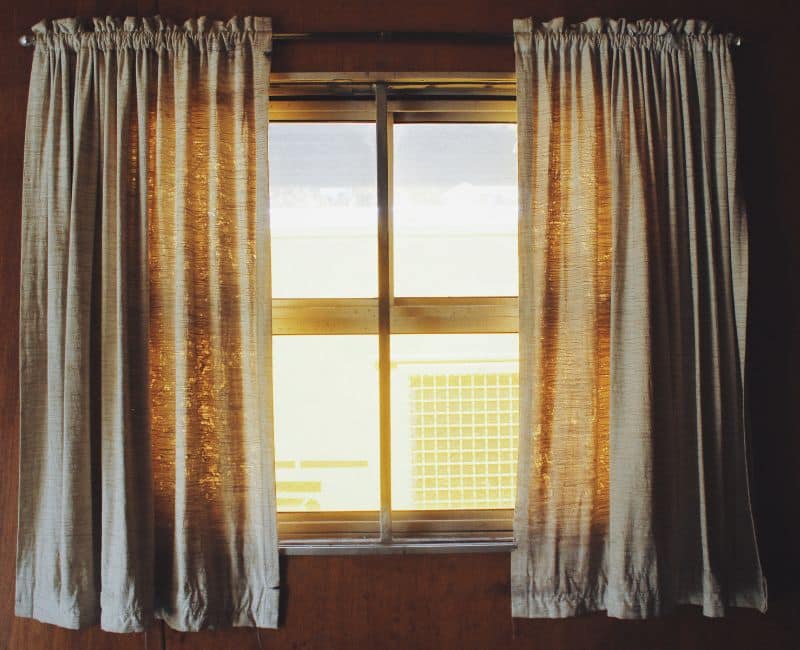 Curtains on window